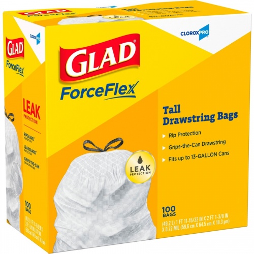 Glad ForceFlex Tall Kitchen Drawstring Trash Bags (78526)
