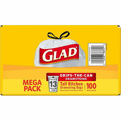 Glad ForceFlex Tall Kitchen Drawstring Trash Bags (CLO78526)