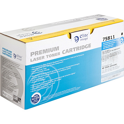Elite Image Remanufactured Laser Toner Cartridge - Alternative for HP 305A (CE410A) - Black - 1 Each (ELI75811)