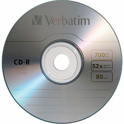 Verbatim CD-R 700MB 52X with Branded Surface - 100pk Spindle (VER94554)