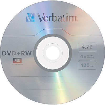 Verbatim 94834 DVD Rewritable Media - DVD+RW - 4x - 4.70 GB - 30 Pack Spindle - Silver
