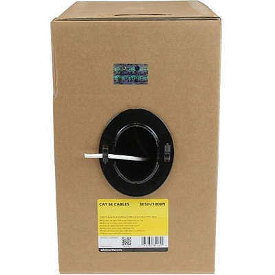 StarTech Bulk Cat 5e Ethernet Cable - 1000 Ft. (304,8m) - Solid - Cmr-rated - White - Taa Compliant (WIR5ECMRWH)
