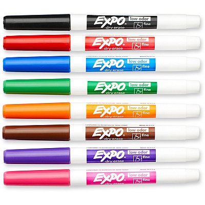 EXPO Low-Odor Dry-erase Fine Tip Markers (SAN86601)