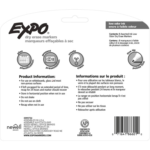 EXPO Low-Odor Dry-erase Fine Tip Markers (86601)