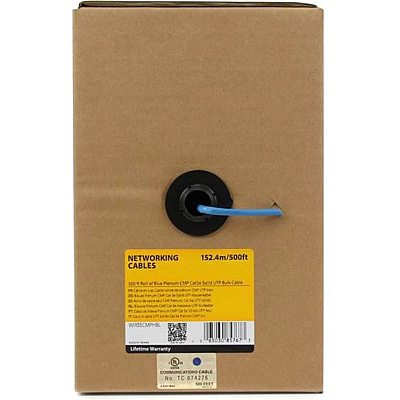 StarTech Bulk Cat 5e Ethernet Cable - 1000 Ft. - Solid - Plenum Cmp - Blue - Taa Compliant (WIR5ECMPBL)