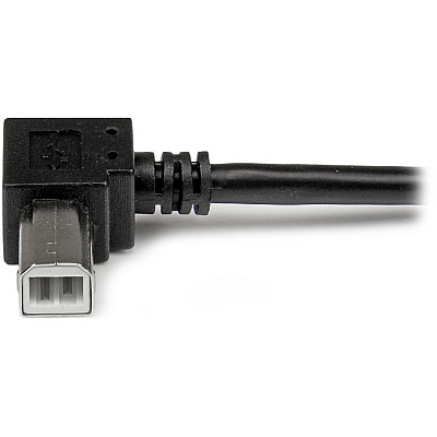 StarTech 2m Usb 2.0 A To Right Angle B Cable Cord - 2 M Usb Printer Cable - Right Angle Usb B Cable - 1x Usb 'a' (m), 1x Usb 'b' (m) - Black (USBAB2MR)