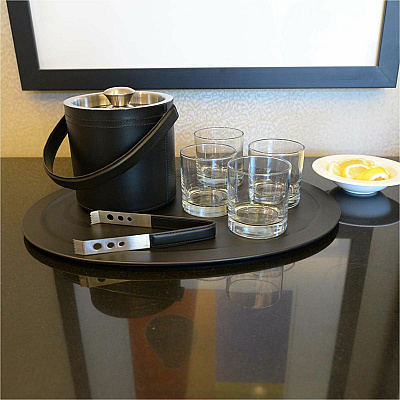 Dacasso Leather 3-Piece Ice Bucket Set (D1049)
