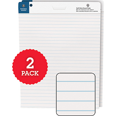 Business Source 25"x30" Lined Self-stick Easel Pads (BSN38593)