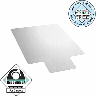 Computex Anti-Static Vinyl Lipped Chair Mat for Carpets up to 3/8" - 36" x 48" (FLR319226LV)