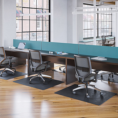 deflecto Black EconoMat for Hard Floors (DEFCM21442FBLK)