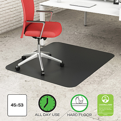 deflecto Black EconoMat for Hard Floors (DEFCM21442FBLK)