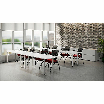 Lorell Mesh Back Fabric Seat Nesting Chairs (8437402)