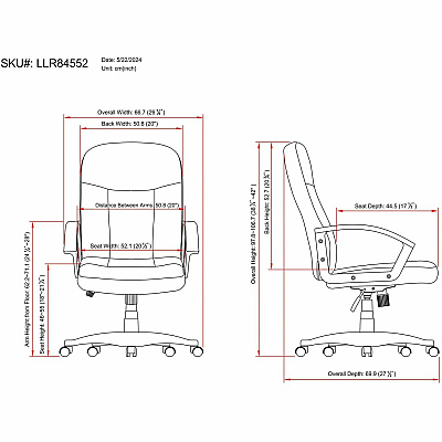 Lorell Executive Upholstered Mid-Back Chair (LLR84552)