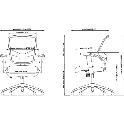 Lorell Executive Mesh Mid-Back Office Chair (LLR84565)