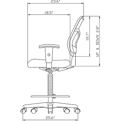 Lorell Ratchet Back Mesh Mid-Back Stool (LLR86801)