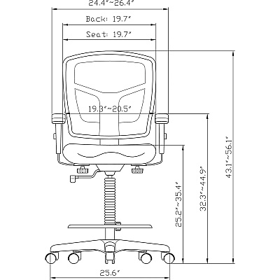 Lorell Ratchet Back Mesh Mid-Back Stool (LLR86801)