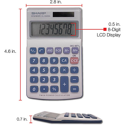 Sharp EL-240SAB 8-Digit Handheld Calculator