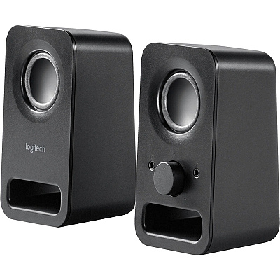 Logitech Multimedia Speakers Z150 with Clear Stereo Sound (Midnight Black, 3W RMS) (LOG980000802)