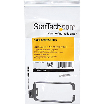 StarTech 1u Rack Cable Management D-ring (CMHOOK1UN)