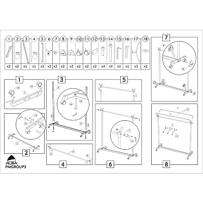 Alba Upper Shelf Double-sided Garment Rack (ABAPMGROUP3)