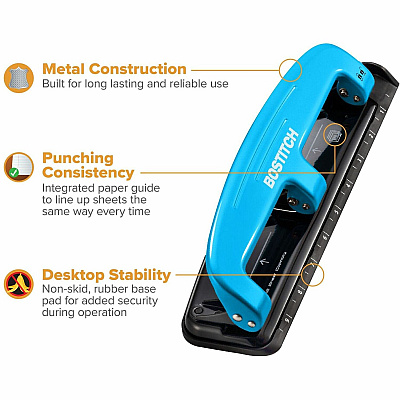 Bostitch EZ Squeeze 12 Three-Hole Punch (ACI2103)