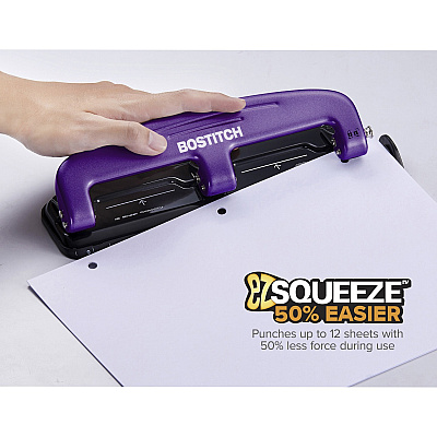 Bostitch EZ Squeeze 12 Three-Hole Punch (ACI2105)