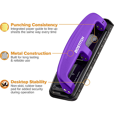 Bostitch EZ Squeeze 12 Three-Hole Punch (ACI2105)