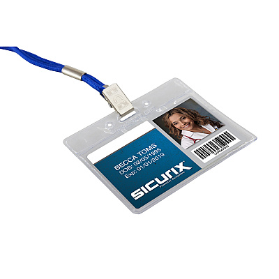 SICURIX Vinyl Punched ID Badge Holders - Horizontal (BAU67815)