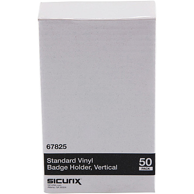 SICURIX Vinyl Punched ID Badge Holders - Vertical (BAU67825)