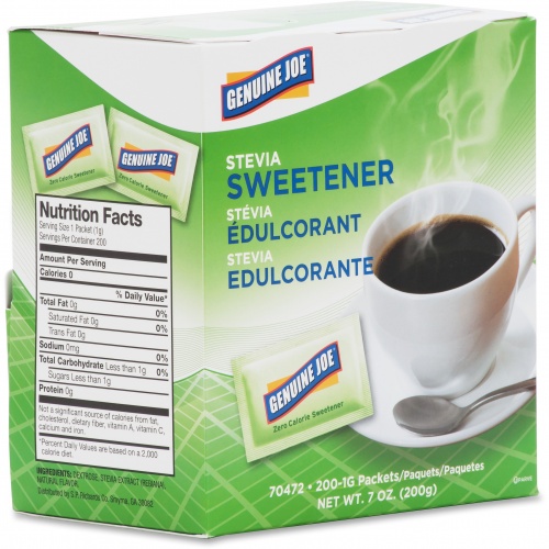Genuine Joe Stevia Natural Sweetener Packets (70472)