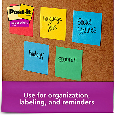 Post-it Super Sticky Notes Cabinet Pack - Playful Primaries Color Collection (MMM65424SSANCP)