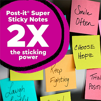 Post-it Super Sticky Notes Cabinet Pack - Energy Boost Color Collection (MMM65424SSAUCP)