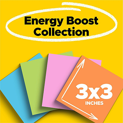 Post-it Super Sticky Notes Cabinet Pack - Energy Boost Color Collection (MMM65424SSAUCP)