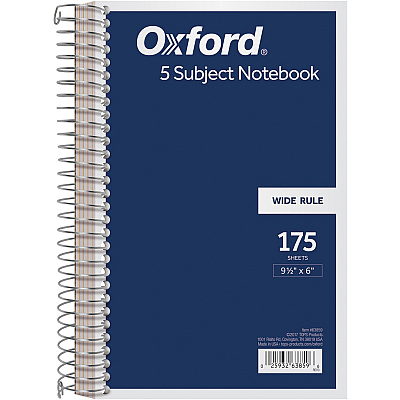 TOPS 5 Subject Wirebound Notebook (TOP63859)
