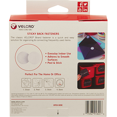 Velcro Sticky Back General Purpose Stick On Circles (VEK91824)