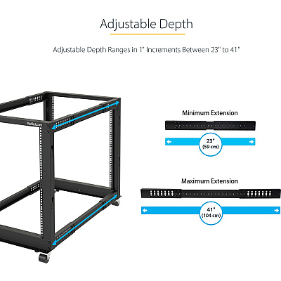 StarTech 42u 19in Open Frame Server Rack 22-40in (4POSTRACK42)