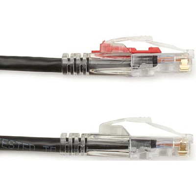 Black Box Cat6 550-mhz Locking Snagless Stranded Ethernet Patch Cable-unshielded (utp), Cm Pvc (rj45 M/m), Black, 1-ft. (0.3-m) (C6PC70BK01)