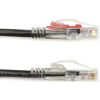 Black Box Cat6 550-mhz Locking Snagless Stranded Ethernet Patch Cable-unshielded (utp), Cm Pvc (rj45 M/m), Black, 3-ft. (0.9-m) (C6PC70BK03)