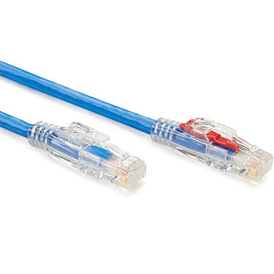 Black Box Cat6 550-mhz Locking Snagless Stranded Ethernet Patch Cable-unshielded (utp), Cm Pvc (rj45 M/m), Blue, 25-ft. (7.6-m) (C6PC70BL25)