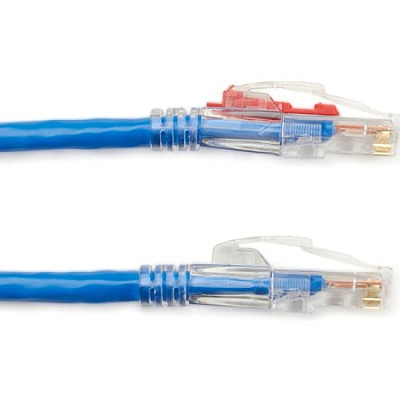 Black Box Cat6 550-mhz Locking Snagless Stranded Ethernet Patch Cable-unshielded (utp), Cm Pvc (rj45 M/m), Blue, 50-ft. (15.2-m) (C6PC70BL50)