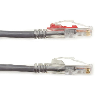 Black Box Cat6 550-mhz Locking Snagless Stranded Ethernet Patch Cable - Unshielded (utp), Cm Pvc (rj45 M/m), Gray, 3-ft. (0.9-m) (C6PC70GY03)