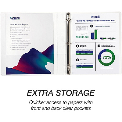 Samsill Economy 1 Inch 3 Ring Binder, Made in the USA, Round Ring Binder, Non-Stick Customizable Cover, White, 6 Pack (SAMI08537)
