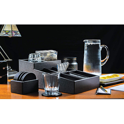 Dacasso Classic Leather Coffee Condiment Organizer (A1028)