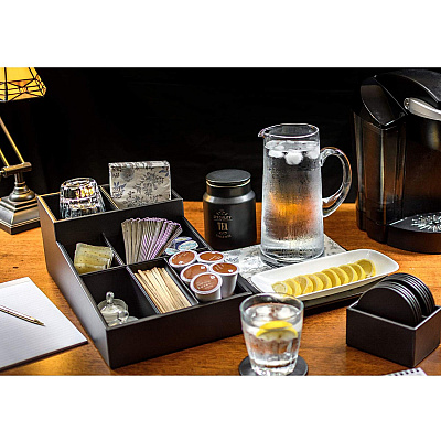 Dacasso Classic Leather Coffee Condiment Organizer (A1028)