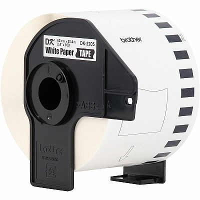 Brother DK2205 - Continuous Length White Film Paper Tape