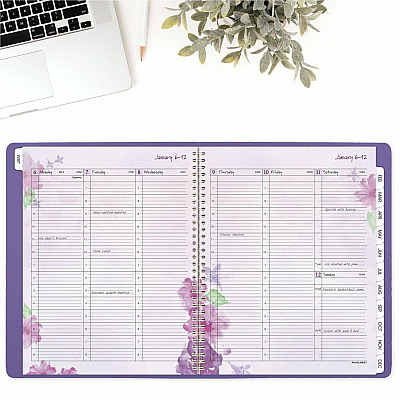 AT-A-GLANCE Beautiful Day Weekly/Monthly Planner, Vertical-Column Format, 11 x 8.5, Purple Cover, 13-Month: Jan 2026 to Jan 2027 (938P905)