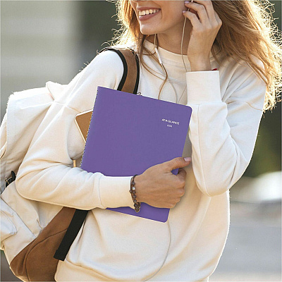 AT-A-GLANCE Beautiful Day Weekly/Monthly Planner, Vertical-Column Format, 11 x 8.5, Purple Cover, 13-Month: Jan 2026 to Jan 2027 (938P905)
