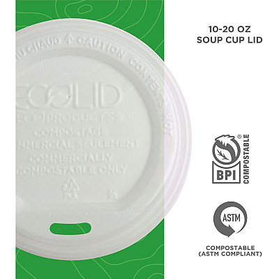 Eco-Products Renewable EcoLid Hot Cup Lids (ECOEPECOLIDW)