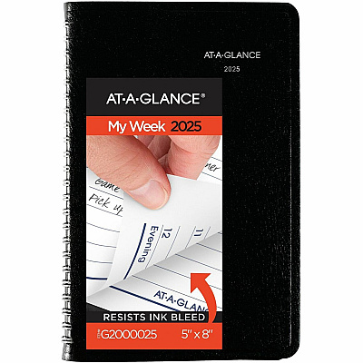 AT-A-GLANCE DayMinder Block Format Weekly Appointment Book, 8.5 x 5.5, Black Cover, 12-Month (Jan to Dec): 2026 (G20000)