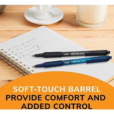 BIC Soft Feel Retractable Ball Point Pen Medium, Assorted, 36 Pack (BICSCSM361AST)